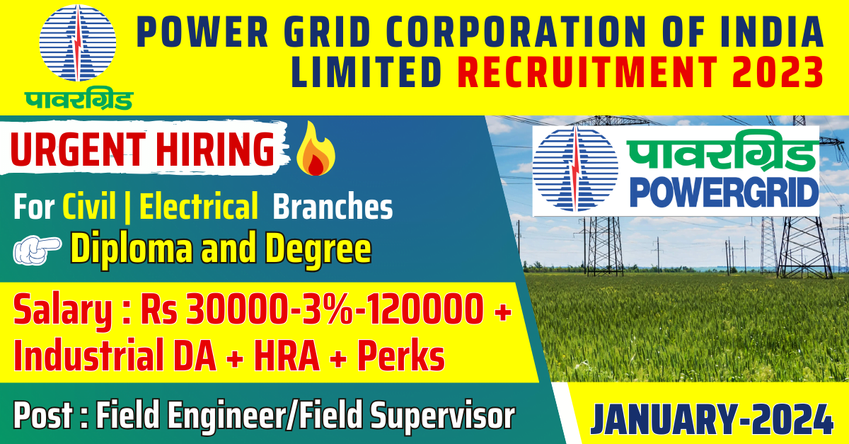 Pgcil Recruitment For Field Engineer Salary Rs Direct Interview Engineering