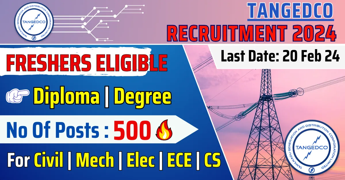 TANGEDCO Technician Apprenticeship Recruitment 2024 for Engineering